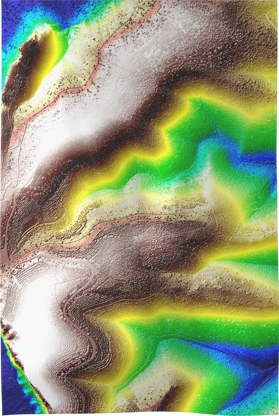 LIDAR-02 — LIDAR beach towel, recto, XL