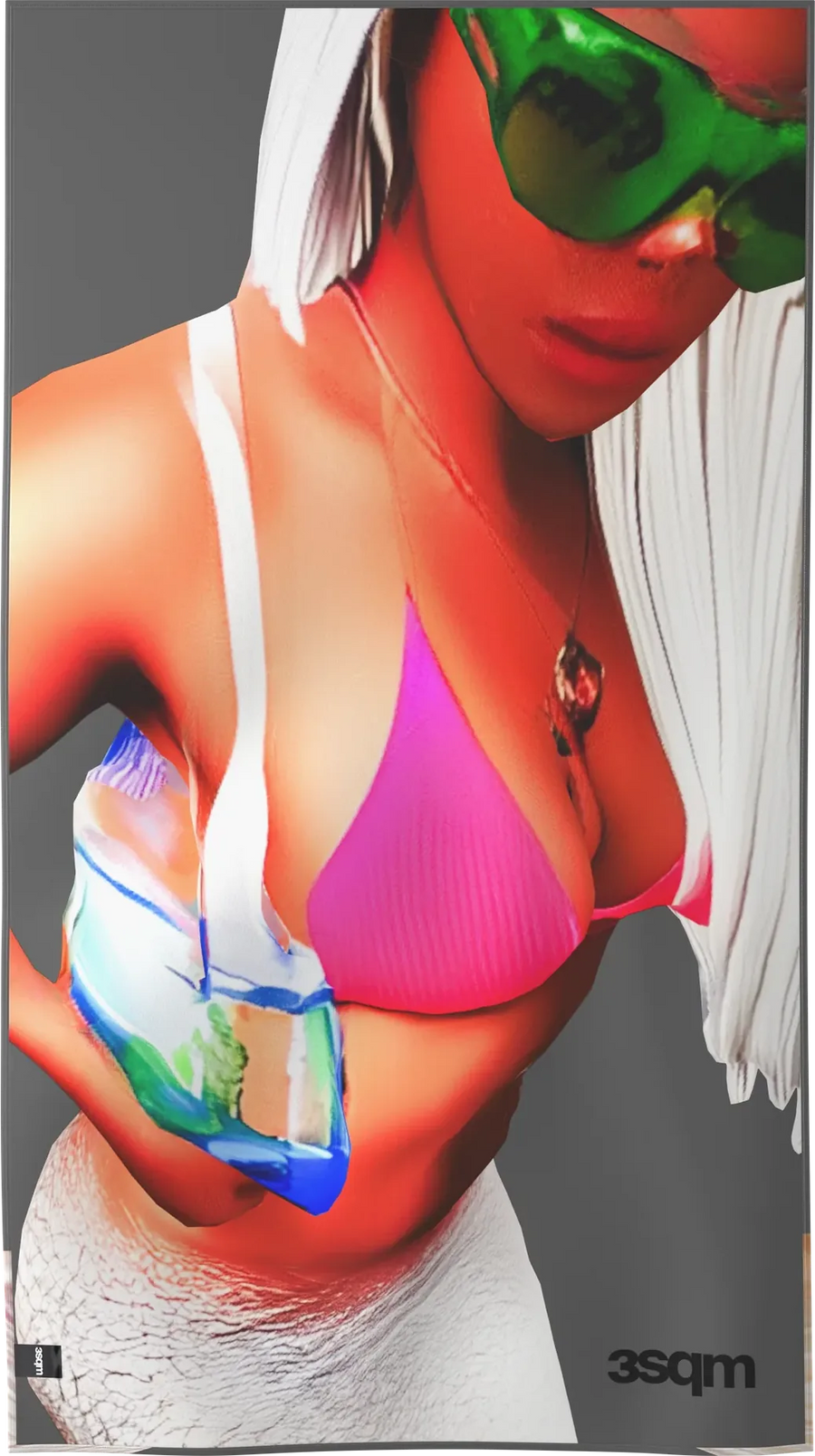 LOWPOLY-02 — LOWPOLY beach towel, verso, L
