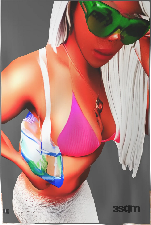LOWPOLY-02 — LOWPOLY beach towel, XL